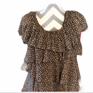 Willi Smith Polka Dot Ruffle Blouse